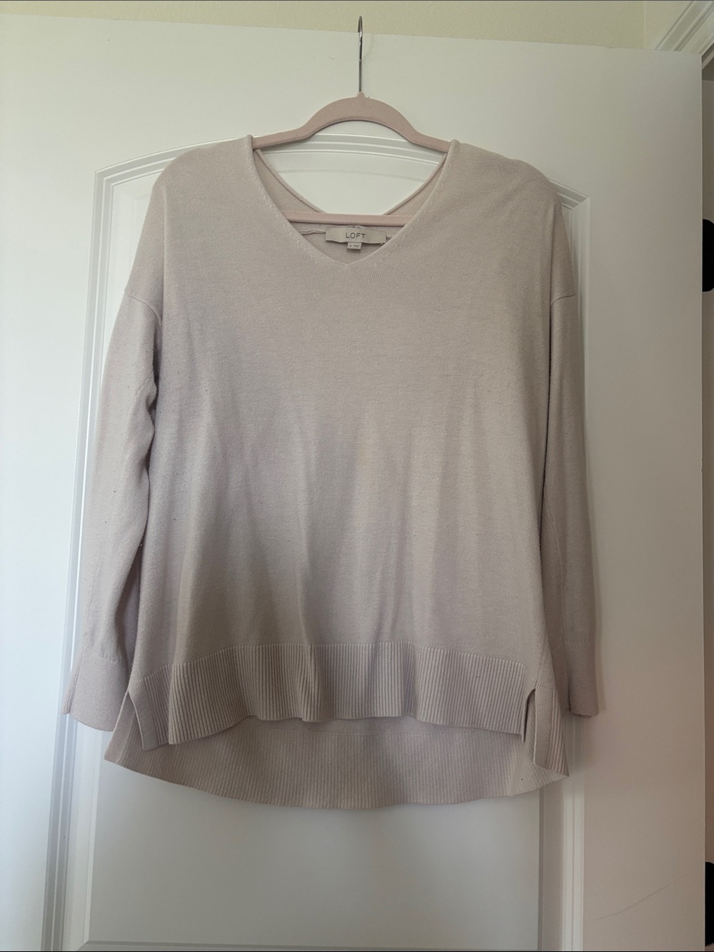 LOFT Light Pink V-Neck Sweater